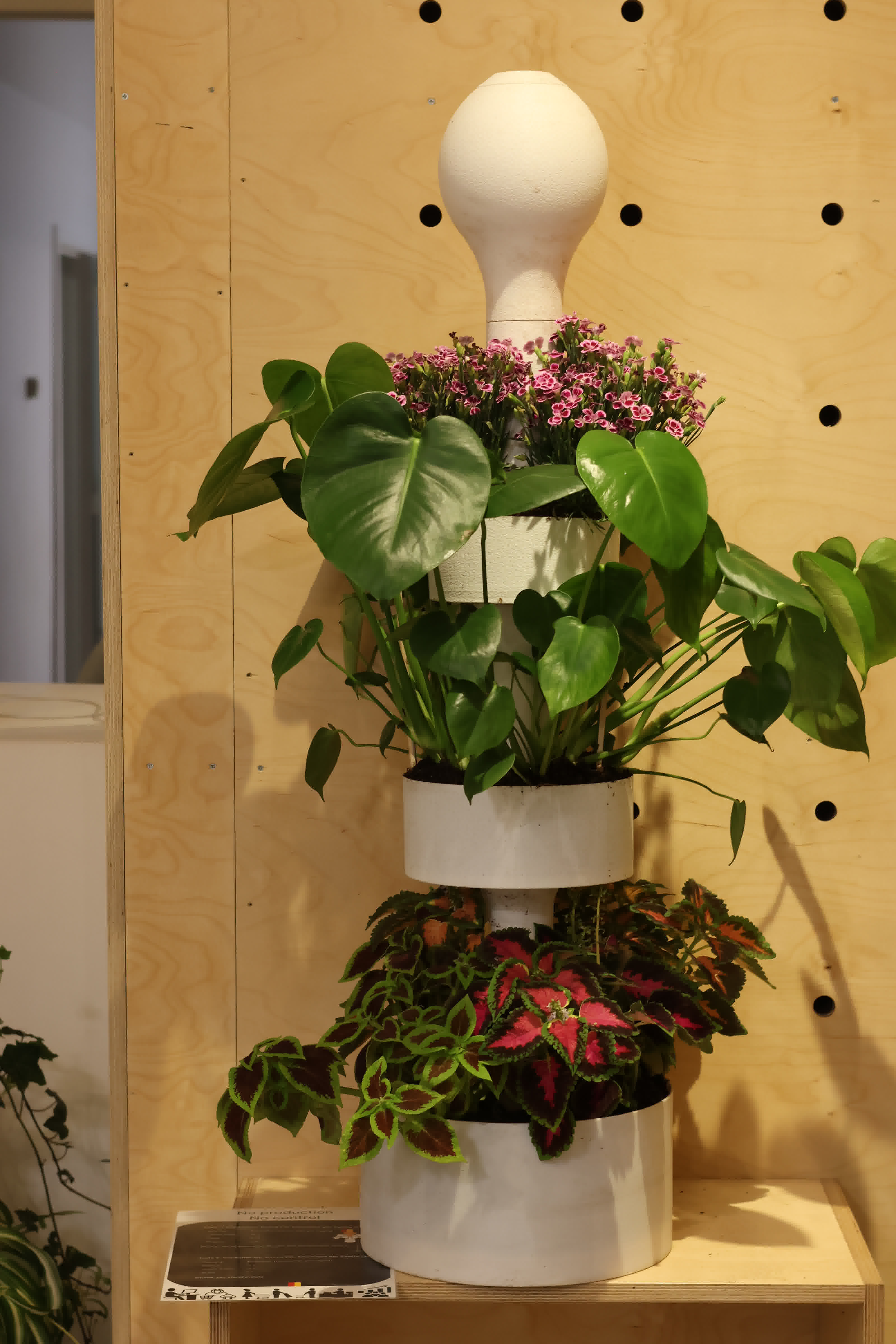 White self-watering planter